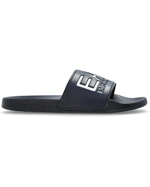 EA7 Rubber Slides With Logo - White