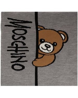 Moschino Scarf With A Characteristic Teddy Bear Motif - Black