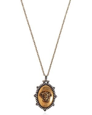 Versace Brass Necklace With Pendant - Metallic