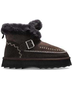 EMU Suede 'Sunnie' Snow Boots On A Platform - Black