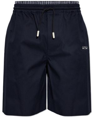 Loewe Shorts With Embroidered Logo - Blue