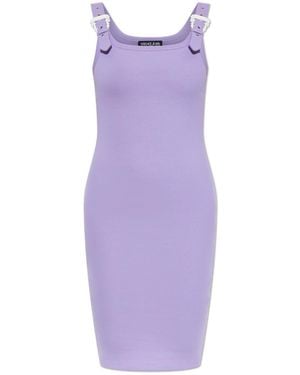 Versace Jeans Couture Dress With Decorative Buckles On The Straps - Purple