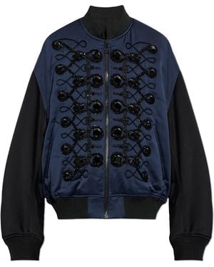 Balmain 'Bomber' Jacket With Appliqués - Blue