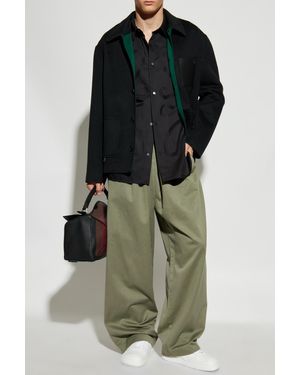 Loewe Wool Jacket With Embossed Logo On The Pocket - Green