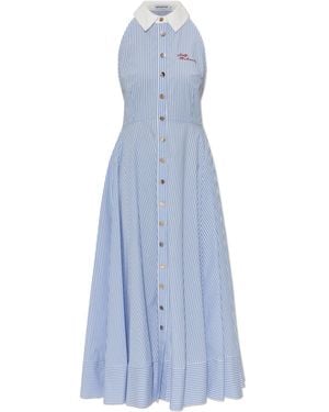 Self-Portrait Dress With A Striped Pattern - Blue