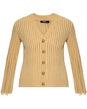 Balmain V-Neck Cardigan - Natural