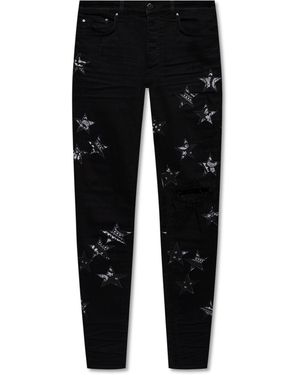 Amiri 'bandana Star' Skinny Jeans - Black