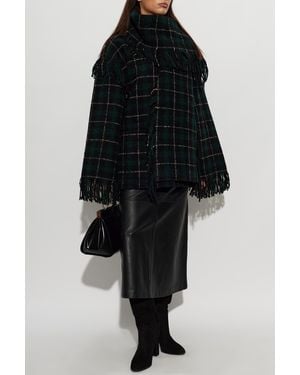 TOTEME Woolen Jacket With Decorative Shawl - Black