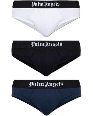 Palm Angels Three-Pack Of Briefs With Logo - Blue