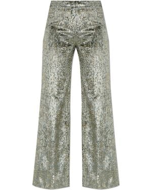 forte_forte Velvet Trousers With Lurex Thread - Grey