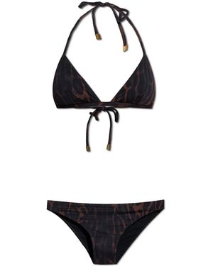Tom Ford Two-Piece Swimsuit With Animal Print - White