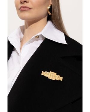 Balmain Brooch With Shimmering Crystals - Black
