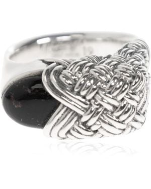 Bottega Veneta Signet Ring With A Stone - Metallic