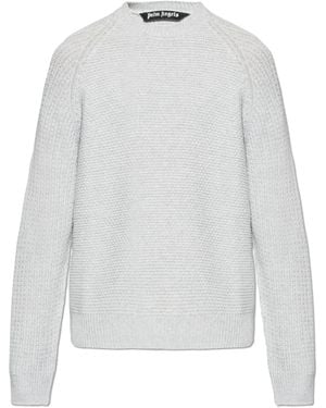 Palm Angels Crew Neck Sweater - White