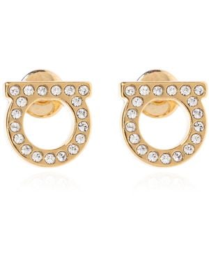 Ferragamo Earrings With Logo - Metallic
