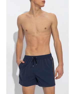 Paul Smith Side-Stipe Swimming Shorts - Blue