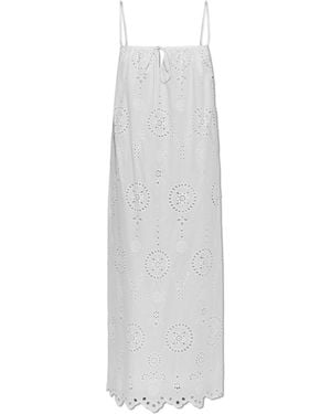 Matteau Lace Dress With Spaghetti Straps - White