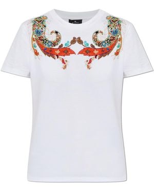 Etro T-Shirt With Appliqués - White