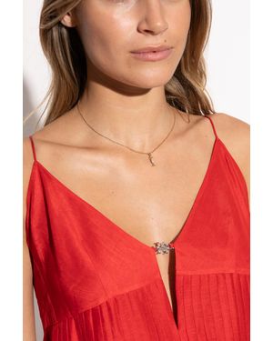 Kate Spade Necklace With A Pendant Featuring Shimmering Crystals - Red