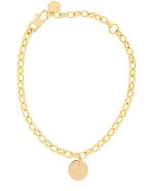 DSquared² Bracelet With A Round Pendant - Metallic