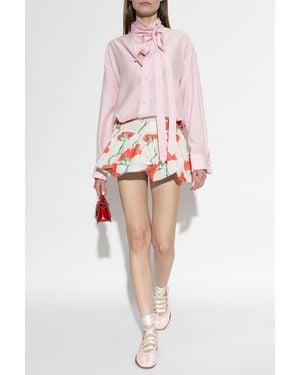 KENZO Shirt With Decorative Tie - Pink