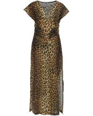 Moschino Beach Dress With Animal Print - Green