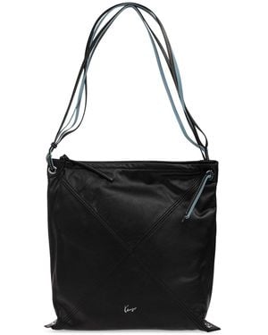 KENZO Leather Bag With Logo - Black