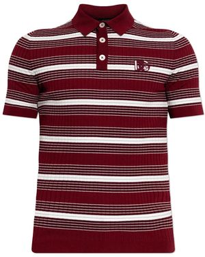 Dolce & Gabbana Polo Shirt With Stripes Pattern - Red