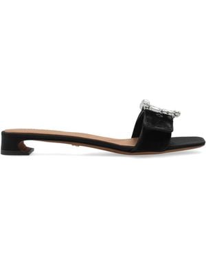 Dolce & Gabbana Velvet Heeled Mules - White