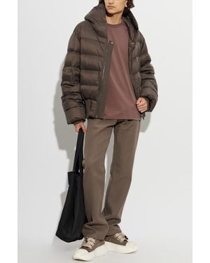 Rick Owens Puffer Jacket With Hood - Brown