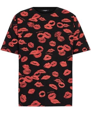 Balmain T-Shirt With Print - Red