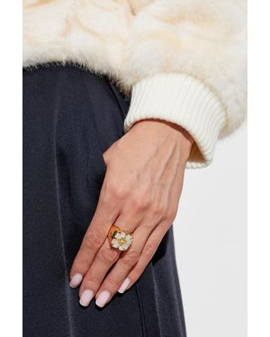 CASABLANCA Signet Ring With Logo - Blue