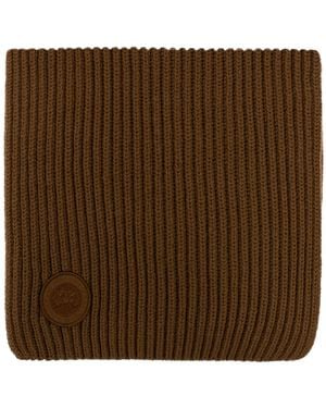 Canada Goose Wool Scarf With Stitched Logo - Brown