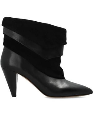 Isabel Marant Suede Heeled Ankle Boots "Lyone" - Black