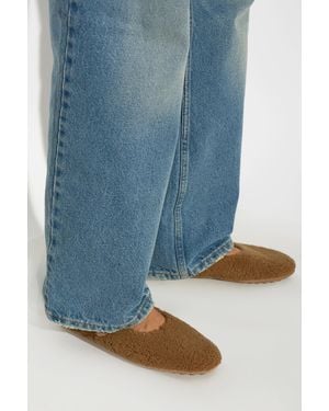 Tod's Faux Shearling Ballerina Flats - Blue