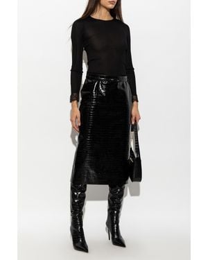 Tom Ford Leather Skirt - Black
