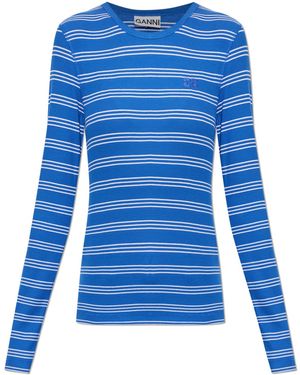 Ganni Long Sleeve Top - Blue
