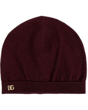 Dolce & Gabbana Cashmere Hat With Appliqué - Red