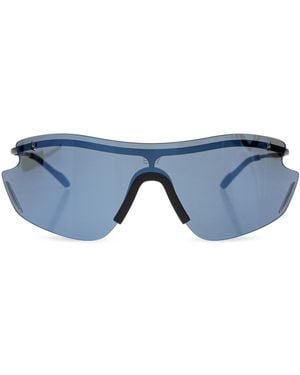 EA7 Shield Sunglasses With Slim Frame And Mirrored Lenses - Blue