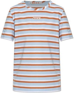 Marni T-Shirt With Striped Pattern - Blue