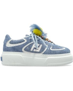 Fendi "Match" Sports Shoes On Platform - Blue
