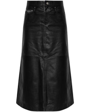 By Malene Birger Leather Skirt 'Solene' - Black