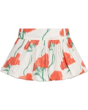 KENZO Short Skirt With Floral Motif - Red