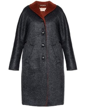 Marni Coat With Mohair Finish - Black