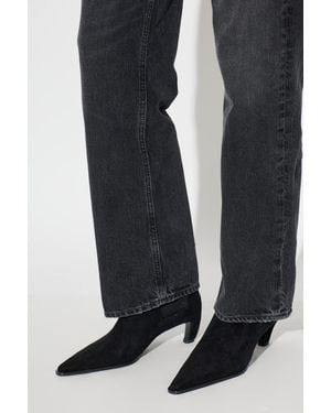 Tory Burch 'Romy' Suede Heeled Ankle Boots - Black