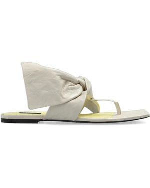 Givenchy Leather Slides With Decorative Bow - White