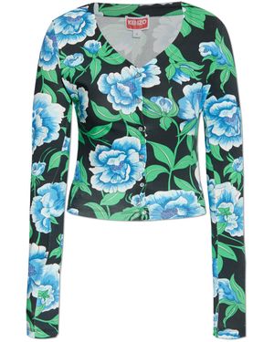 KENZO Top With Floral Motif - Green