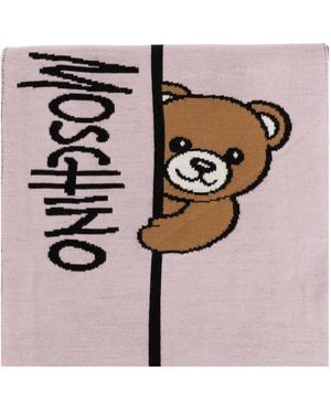 Moschino Scarf With A Characteristic Teddy Bear Motif - Pink