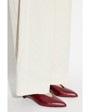 Jil Sander Leather Wedge-Heeled Shoes - Red