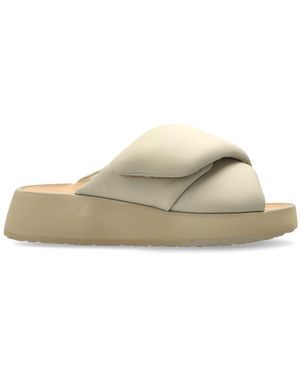 Birkenstock 'Theda Cross Strap' Slides - Natural